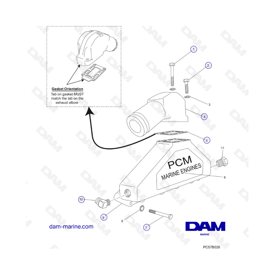 PCM Excalibur 343 - Colector de escape y componentes