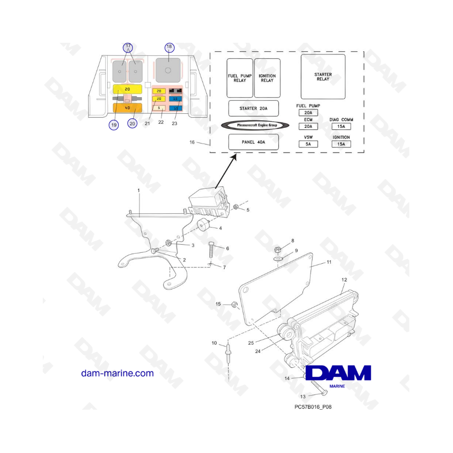 PCM Excalibur 343 - ECM y Relés