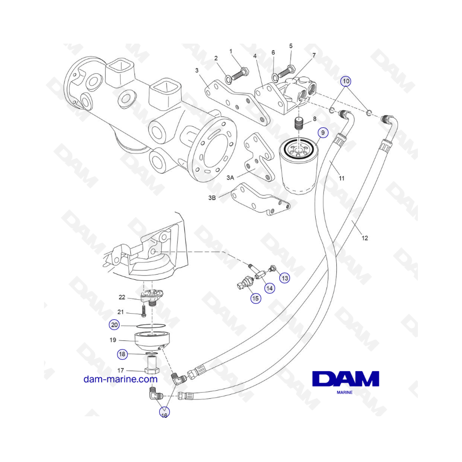 PCM Excalibur 343 2010-2012- CES Remote Oil Filter Components