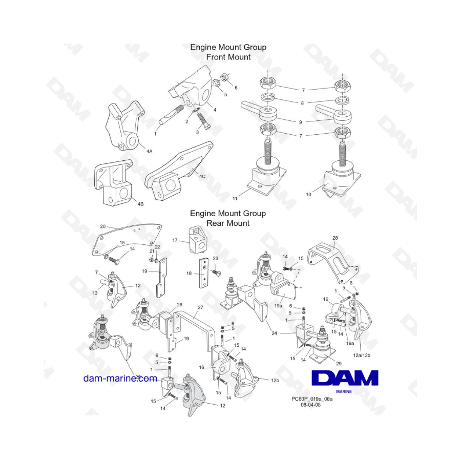 PCM Excalibur 343 2010-2012- Engine and transmission mounts