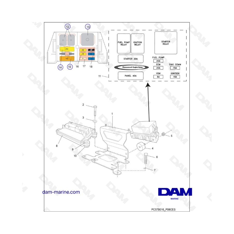 PCM Excalibur 343 2010-2012- ECM & Relays