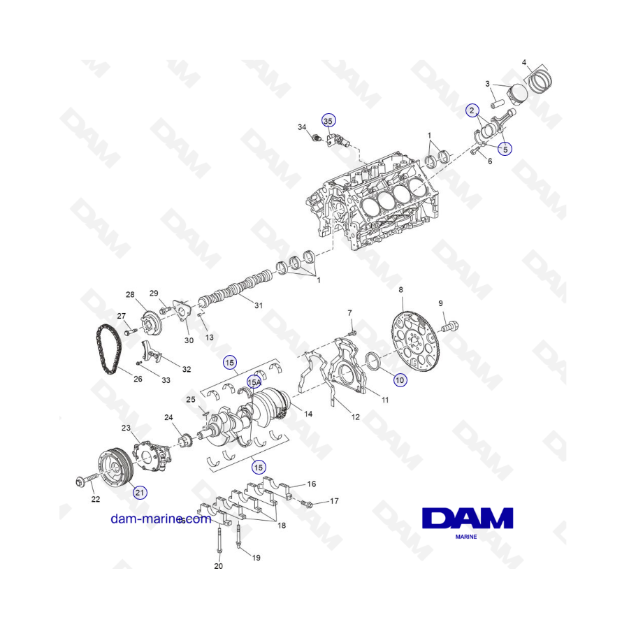 PCM ZR409 - ZR450 08/10 - Conjunto de bloque de cilindros