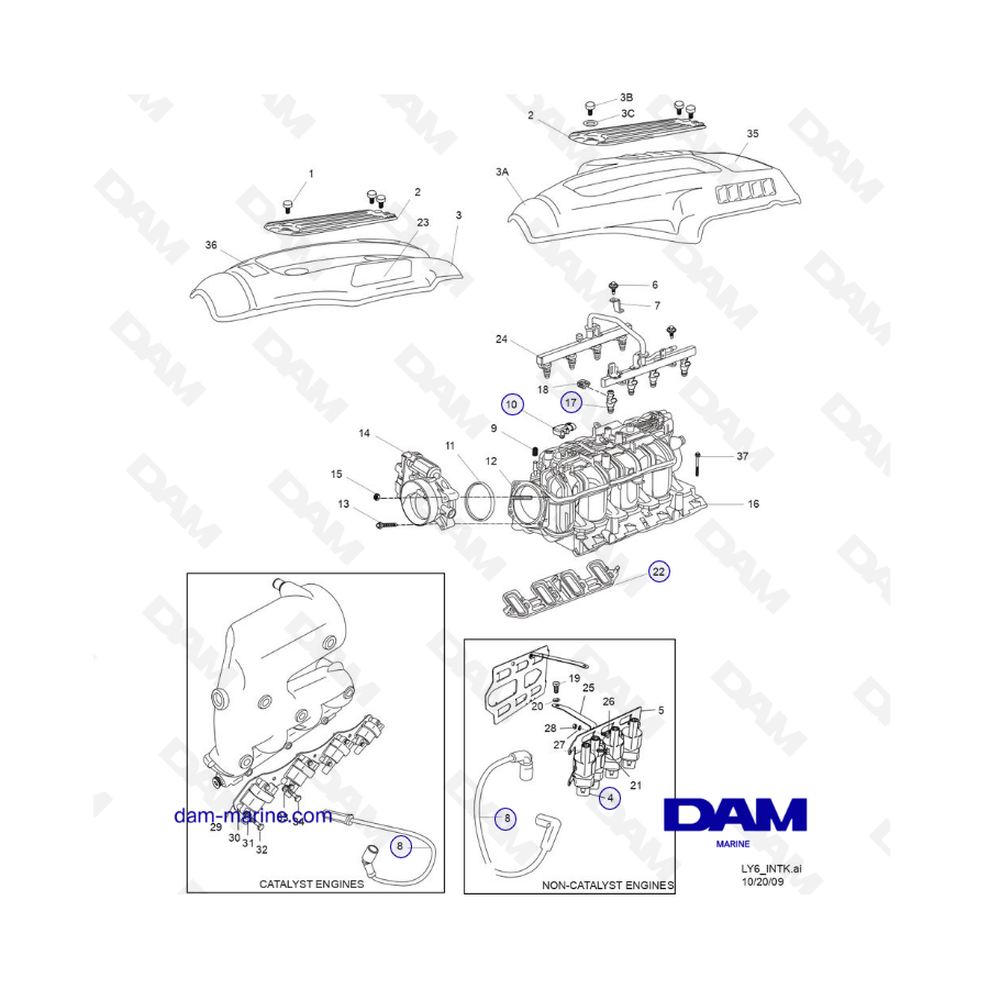 PCM ZR409 - ZR450 - 08/10 - COMPONENTES DEL COLECTOR DE ADMISION