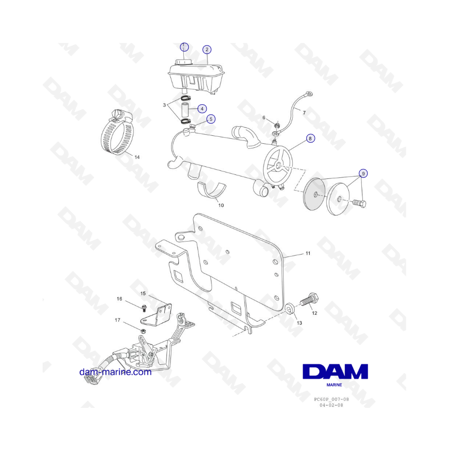 PCM ZR409 - ZR450 - 08/10 - INTERCAMBIADOR DE CALOR y COMPONENTES