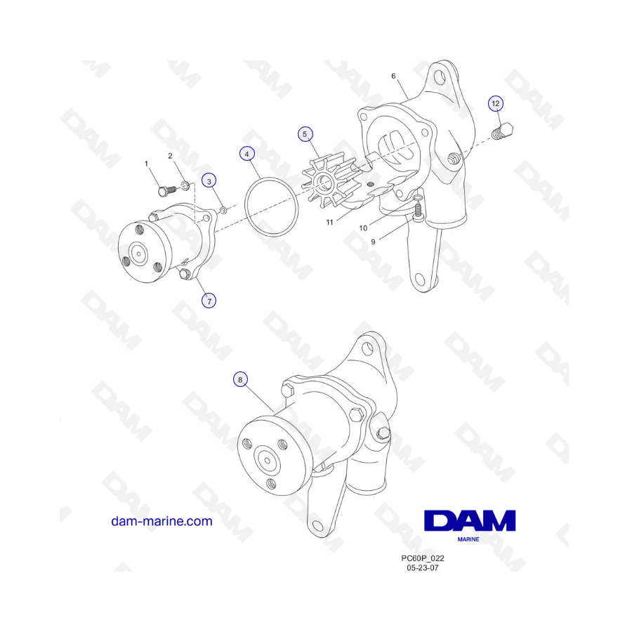 PCM ZR409 - ZR450 - 08/10 - BOMBA REFRIGERACION AGUA BRUTA