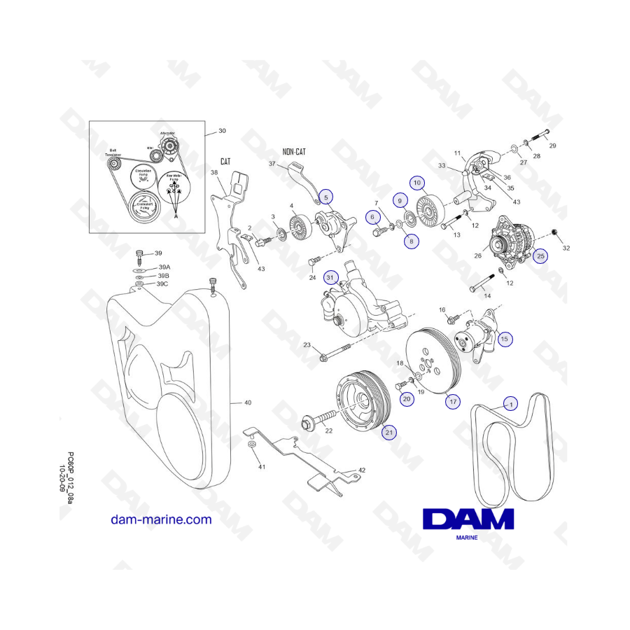 PCM ZR409 - ZR450 - 08/10 - ACCESSORY DRIVE SYSTEM COMPONENTS