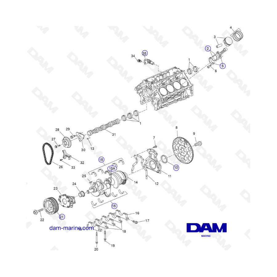 PCM ZR409 - ZR450 - 10+ - CONJUNTO DE BLOQUE DE CILINDROS