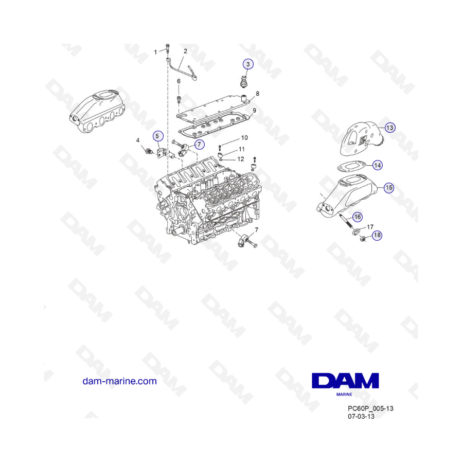 PCM ZR409 - ZR450 - 10+ - COLECTOR DE ESCAPE / SENSORES DE DETONACIÓN