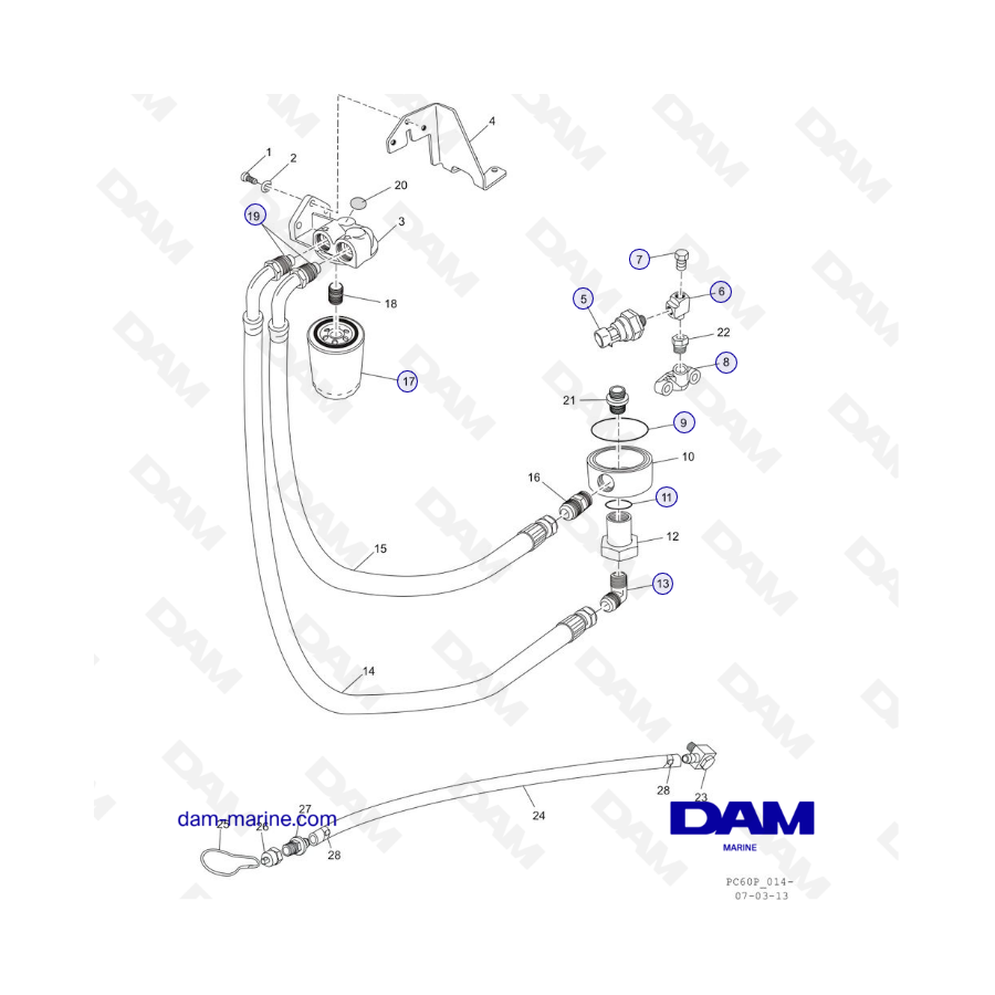 PCM ZR409 - ZR450 - 10+ - REMOTE OIL FILTER COMPONENTS (STANDARD DRIVE)