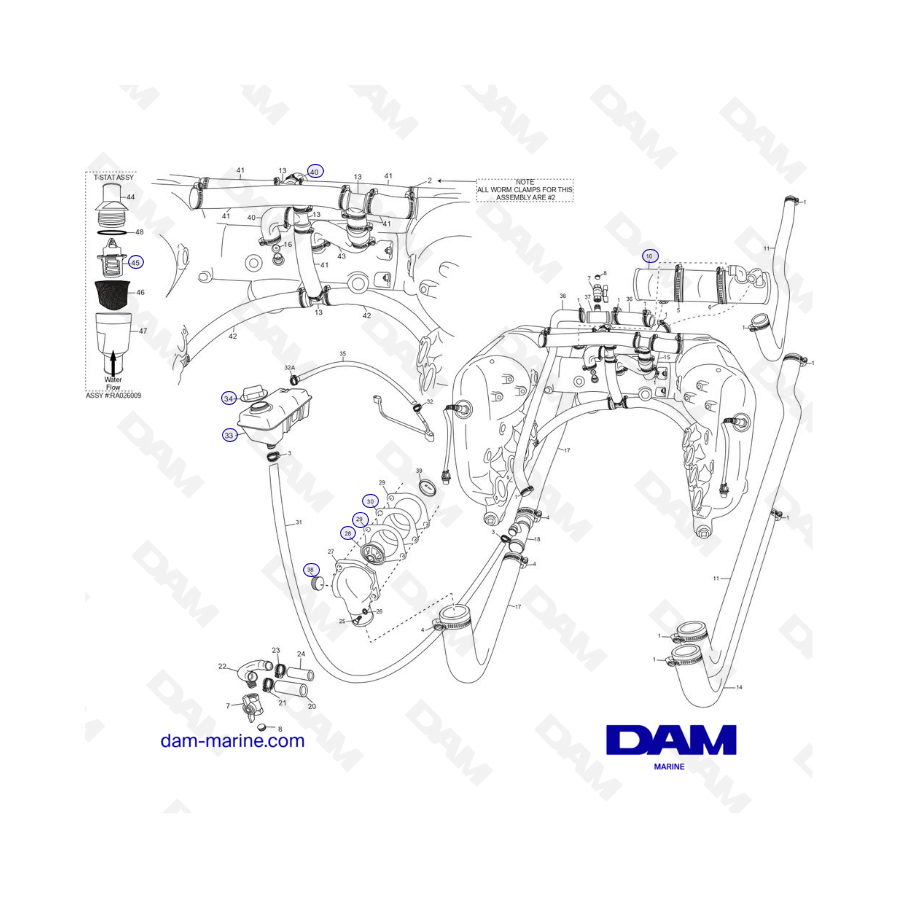 PCM ZR409 - ZR450 - 10+ - CES FRESH WATER COOLING SYSTEM COMPONENTS