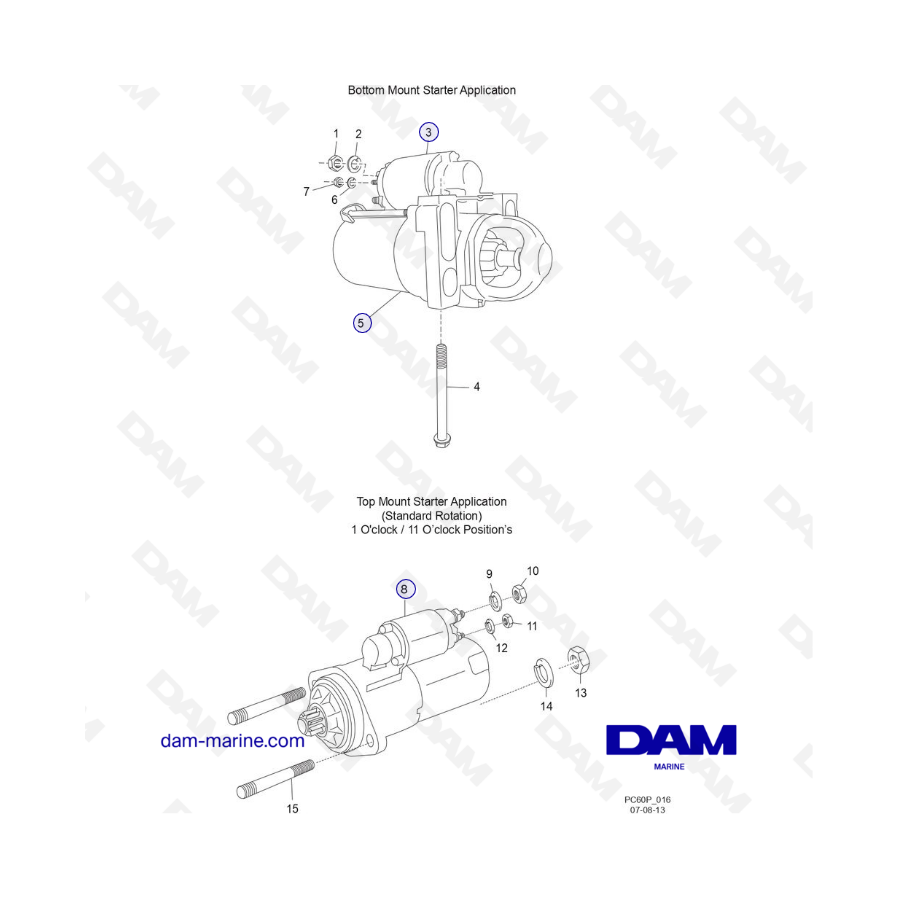 PCM ZR409 - ZR450 - 10+ - COMPONENTES DEL CONJUNTO DEL ARRANQUE