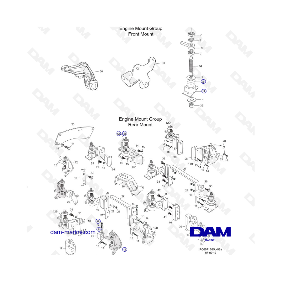 PCM ZR409 - ZR450 - 10+ - ENGINE and TRANSMISSION MOUNTS