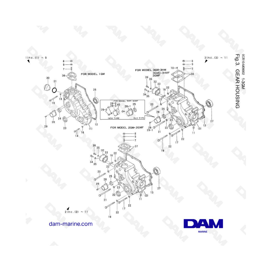 Yanmar 2GM - Caja de engranajes