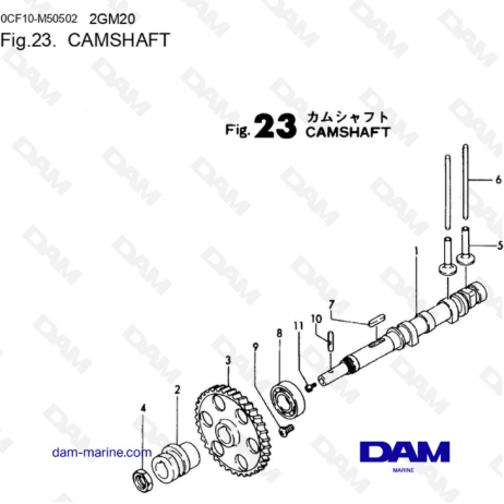 Yanmar 2GM20 - ÁRBOL DE LEVAS