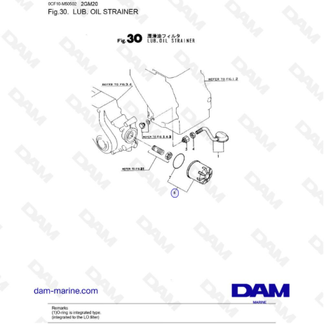 Yanmar 2GM20 - Lub. Filtro de aceite
