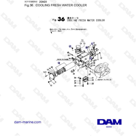 Yanmar 2GM20 - REFRIGERACIÓN ENFRIADOR DE AGUA DULCE