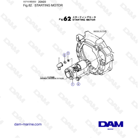 Yanmar 2GM20 - Motor de arranque