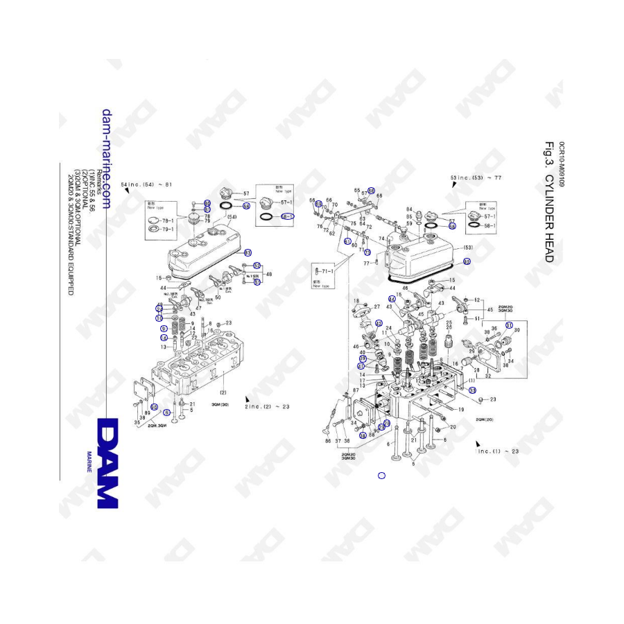 Yanmar 2QM - Culata