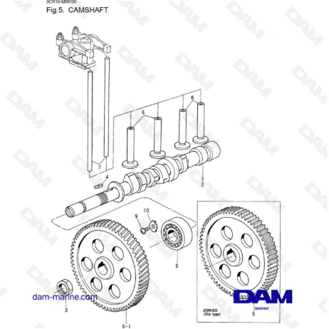 Yanmar 2QM - ÁRBOL DE LEVAS