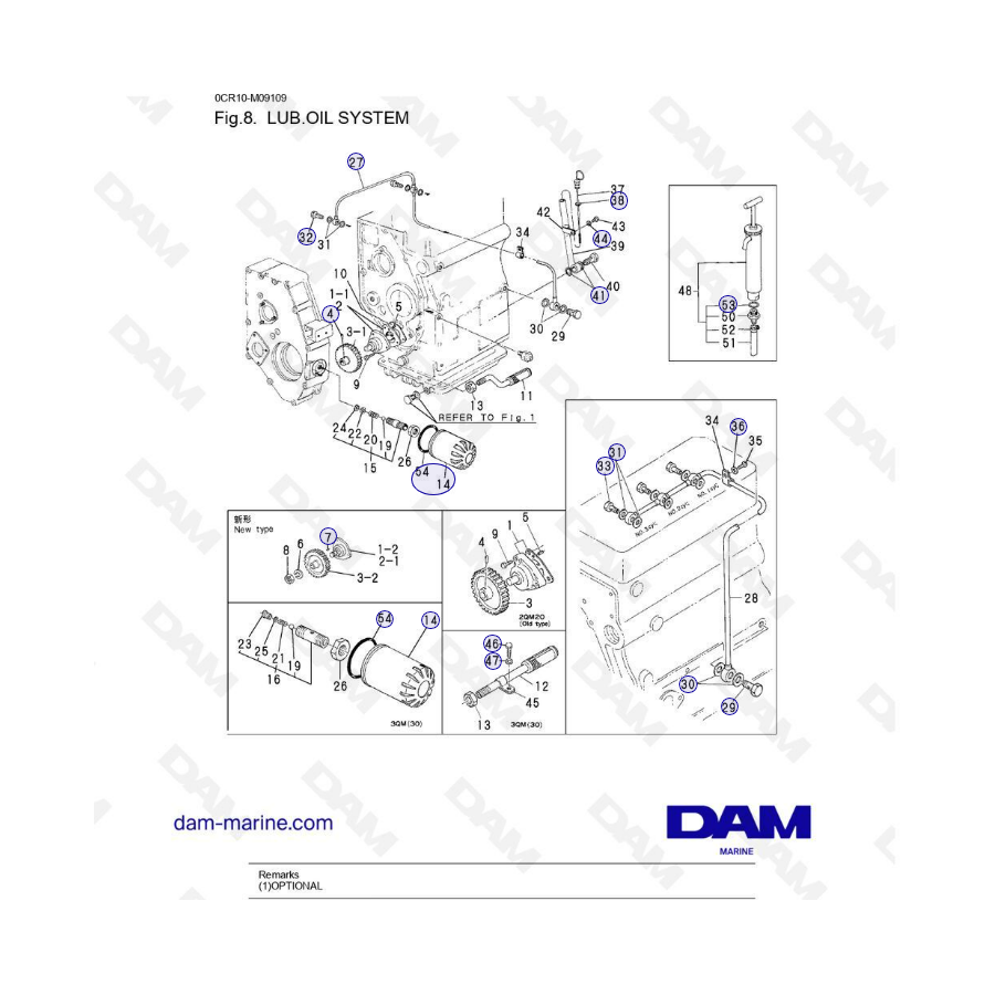 Yanmar 2QM - LUB. OIL SYSTEM