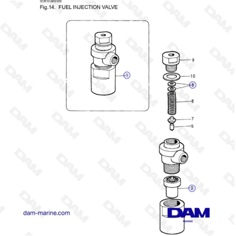 Yanmar 2QM - Válvula de inyección de combustible