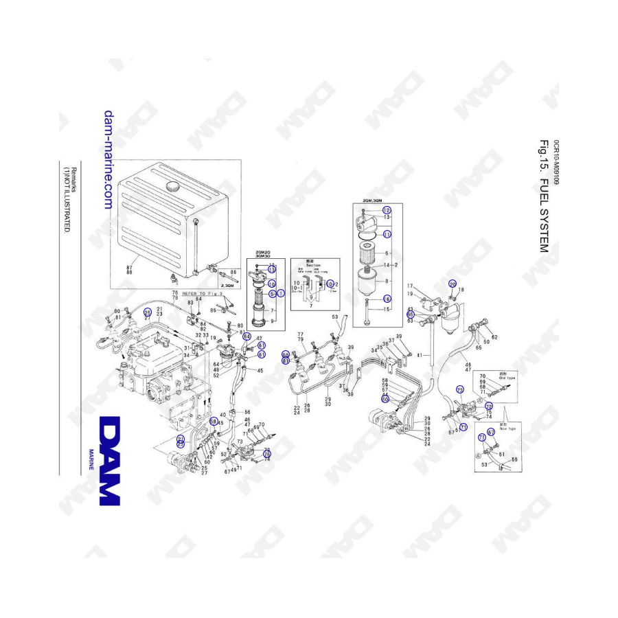 Yanmar 2QM - Sistema de combustible