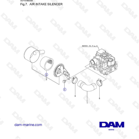 Yanmar 2YM15 - Silenciador de admisión de aire