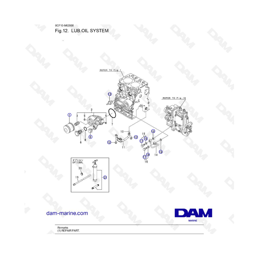 Yanmar 2YM15 - Sistema de aceite lubricante