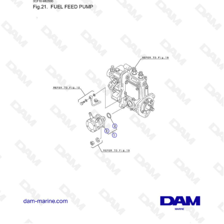 Yanmar 2YM15 - Bomba de alimentación de combustible