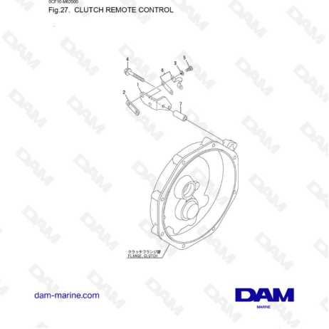 Yanmar 2YM15 - Control remoto de embrague