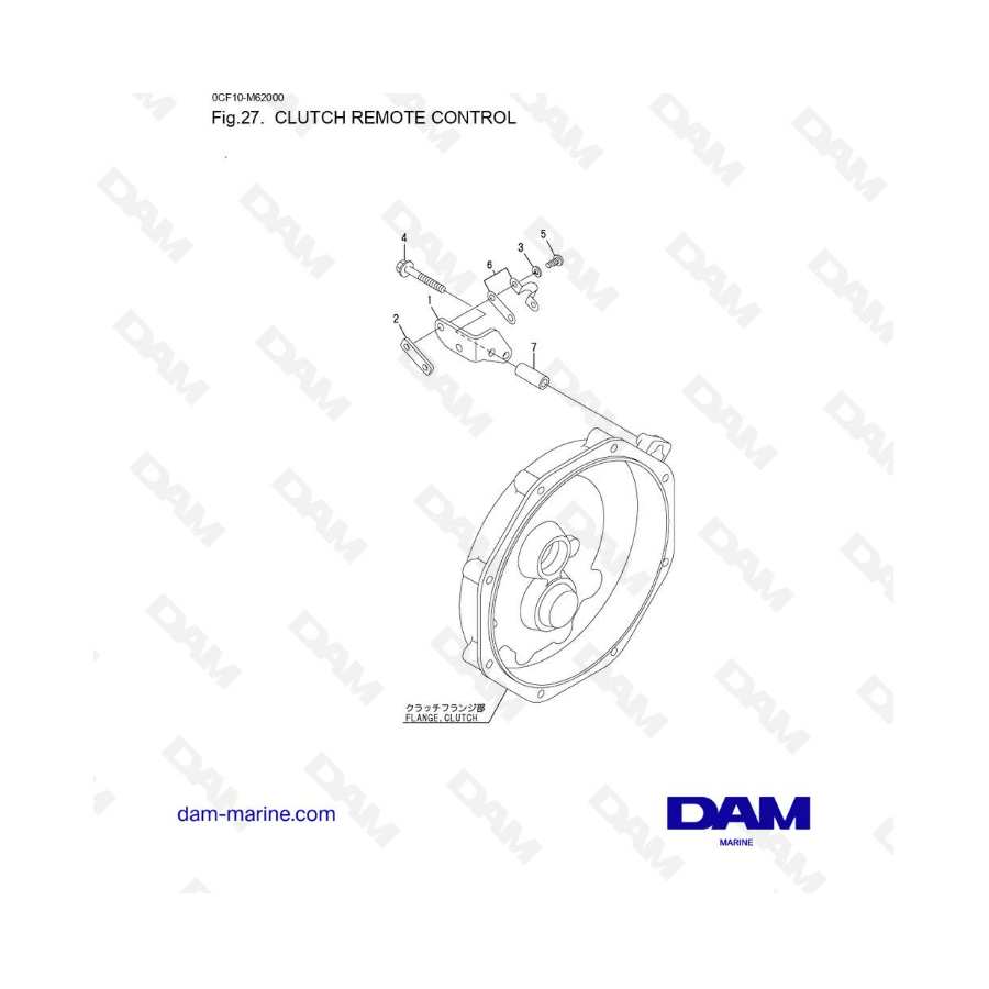 Yanmar 2YM15 - Clutch remote control