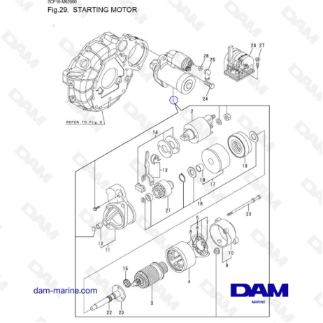 Yanmar 2YM15 - Motor de arranque