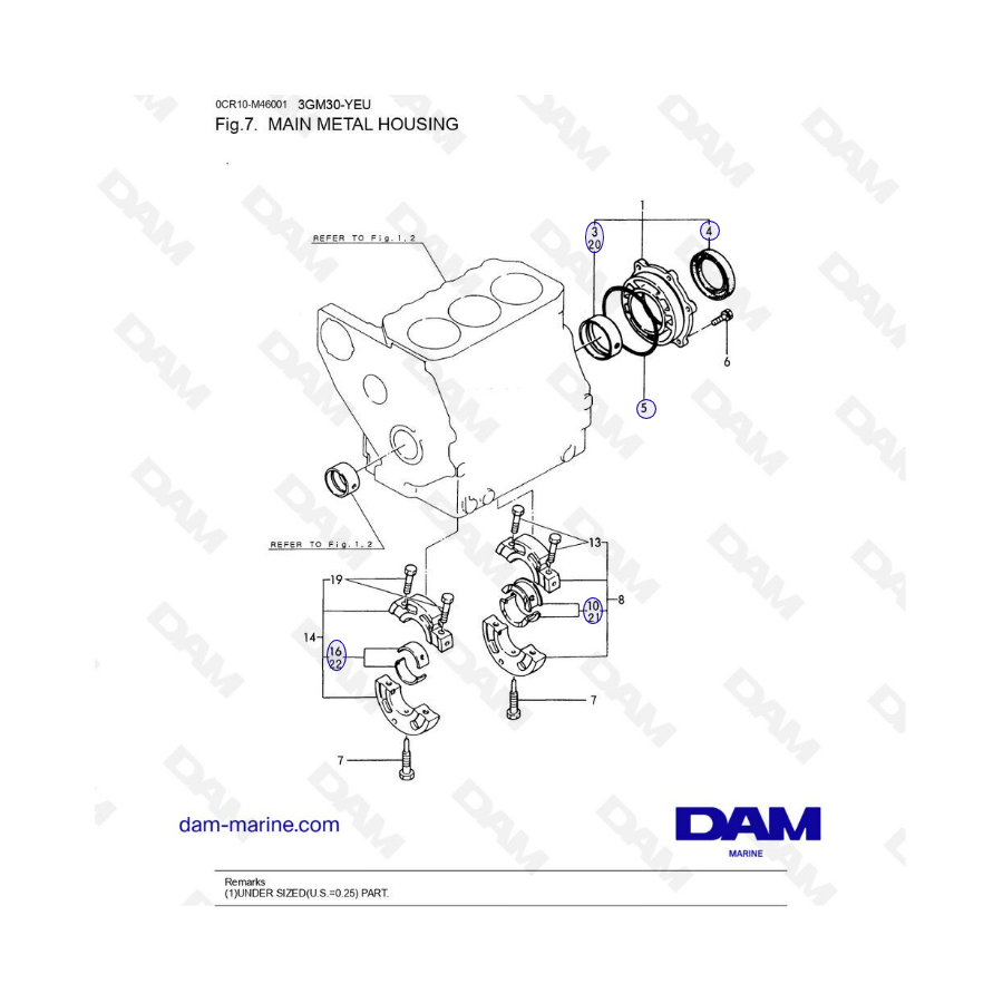 Yanmar 3GM30-YEU - MAIN METAL HOUSING