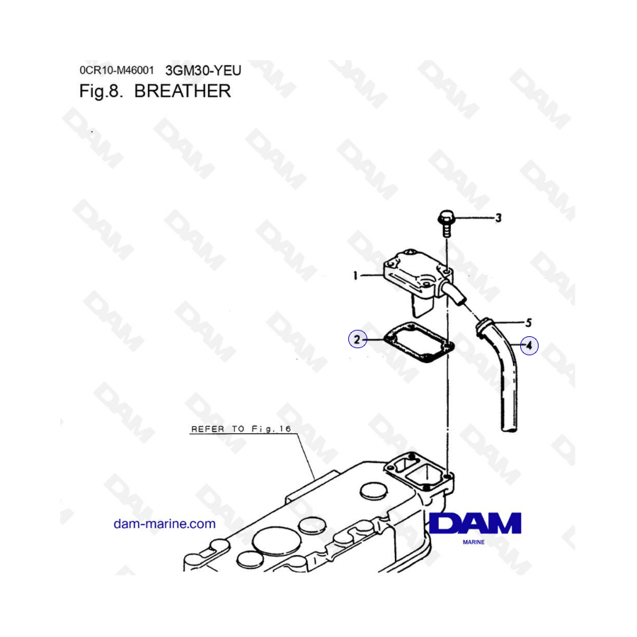 Yanmar 3GM30-YEU - BREATHER