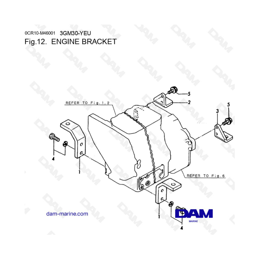 Yanmar 3GM30-YEU - ENGINE BRACKET