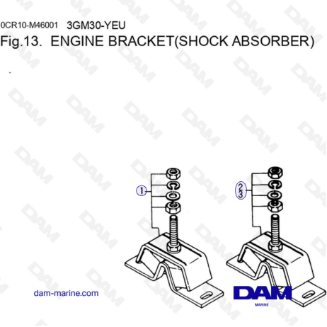 Yanmar 3GM30-YEU - Engine bracket (shock absorber)