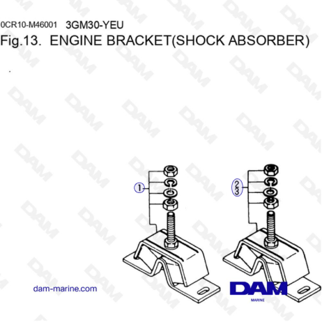 Yanmar 3GM30-YEU - Soporte de motor (amortiguador)