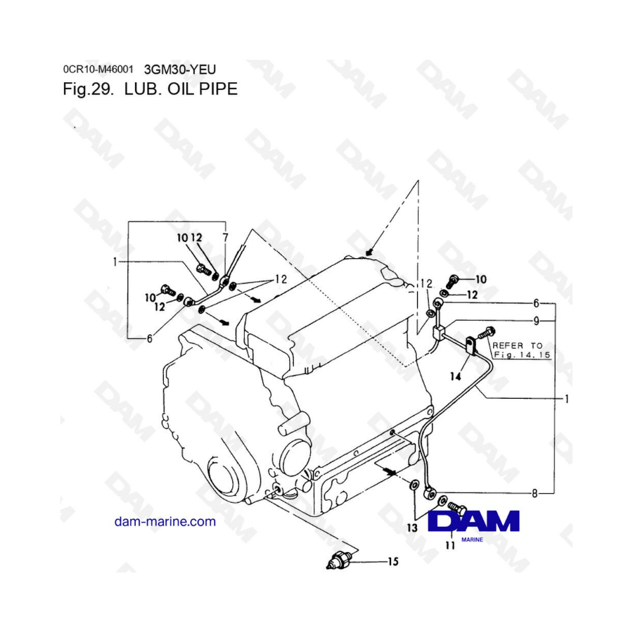 Yanmar 3GM30-YEU - TUBO DE ACEITE LUBRICANTE