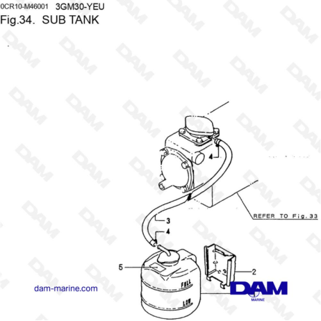 Yanmar 3GM30-YEU - SUB TANQUE