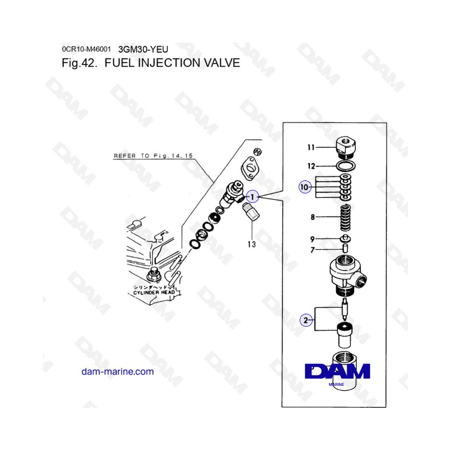 Yanmar 3GM30-YEU - Fuel injection Valve