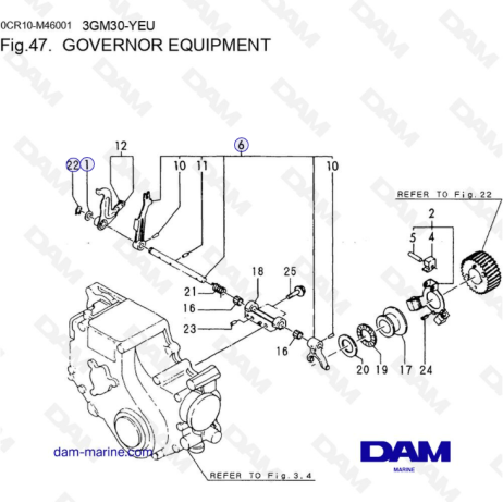 Yanmar 3GM30-YEU - EQUIPOS DE REGULADOR