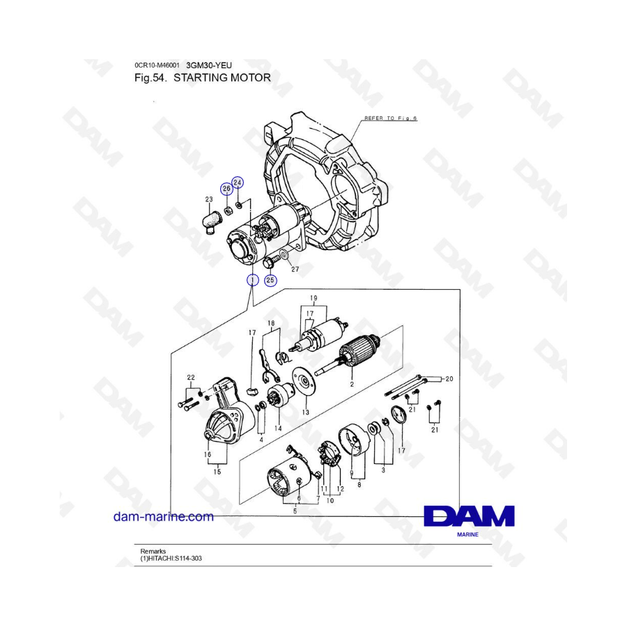 Yanmar 3GM30-YEU - Dispositivo de control de combustible