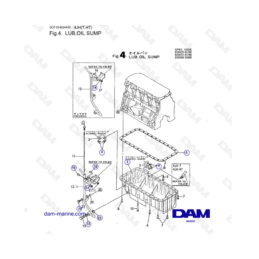 Yanmar 4JH - Bloque de cilindros