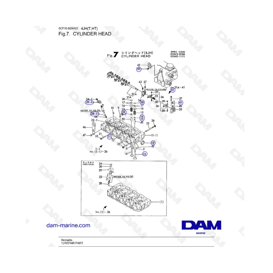 Yanmar 4JH - Culata