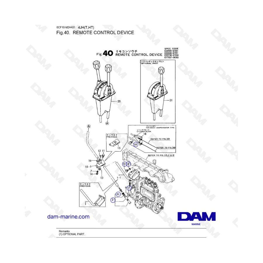 Yanmar 4JH - DISPOSITIVO DE CONTROL REMOTO