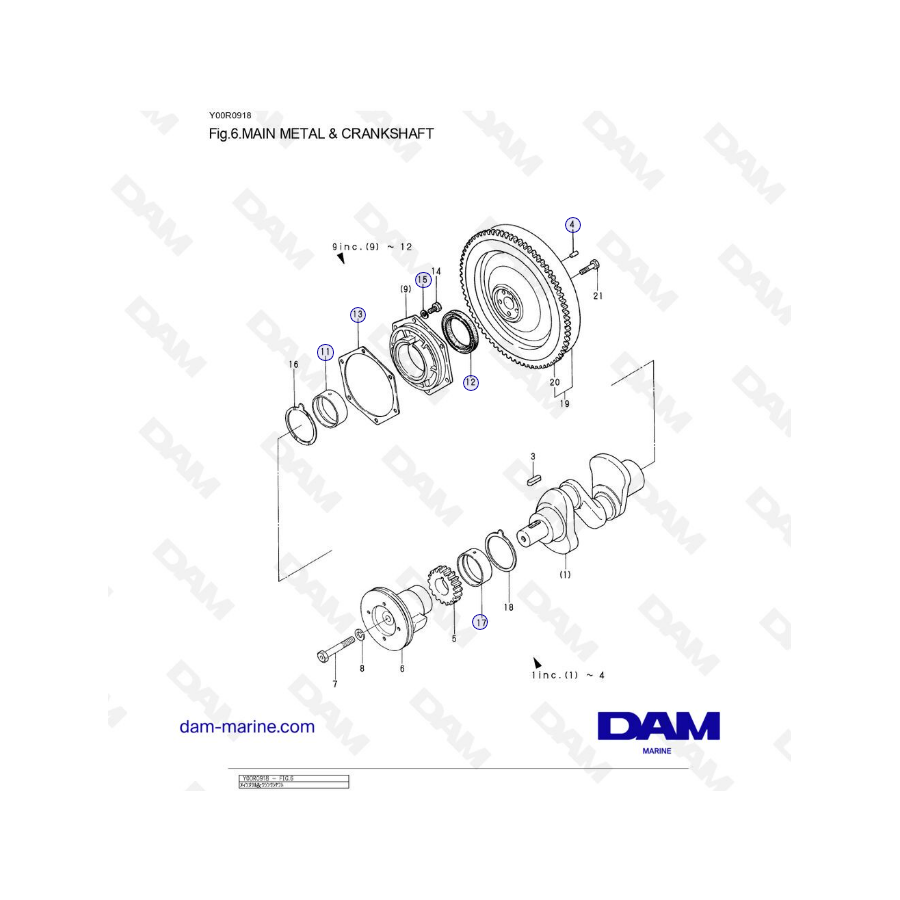 Yanmar 2QM15 - MAIN METAL & CRANKSHAFT