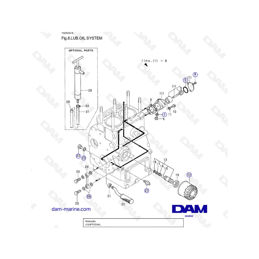 Yanmar 2QM15 - LUB. OIL SYSTEM