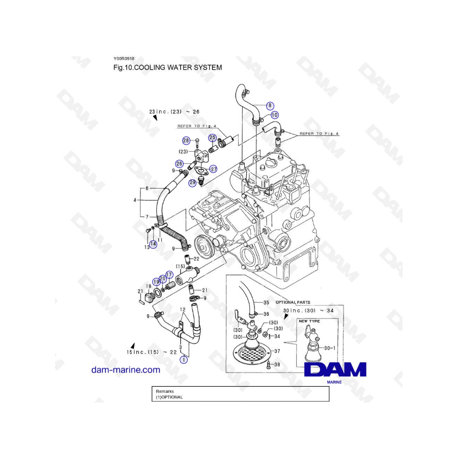 Yanmar 2QM15 - SISTEMA DE AGUA DE REFRIGERACIÓN