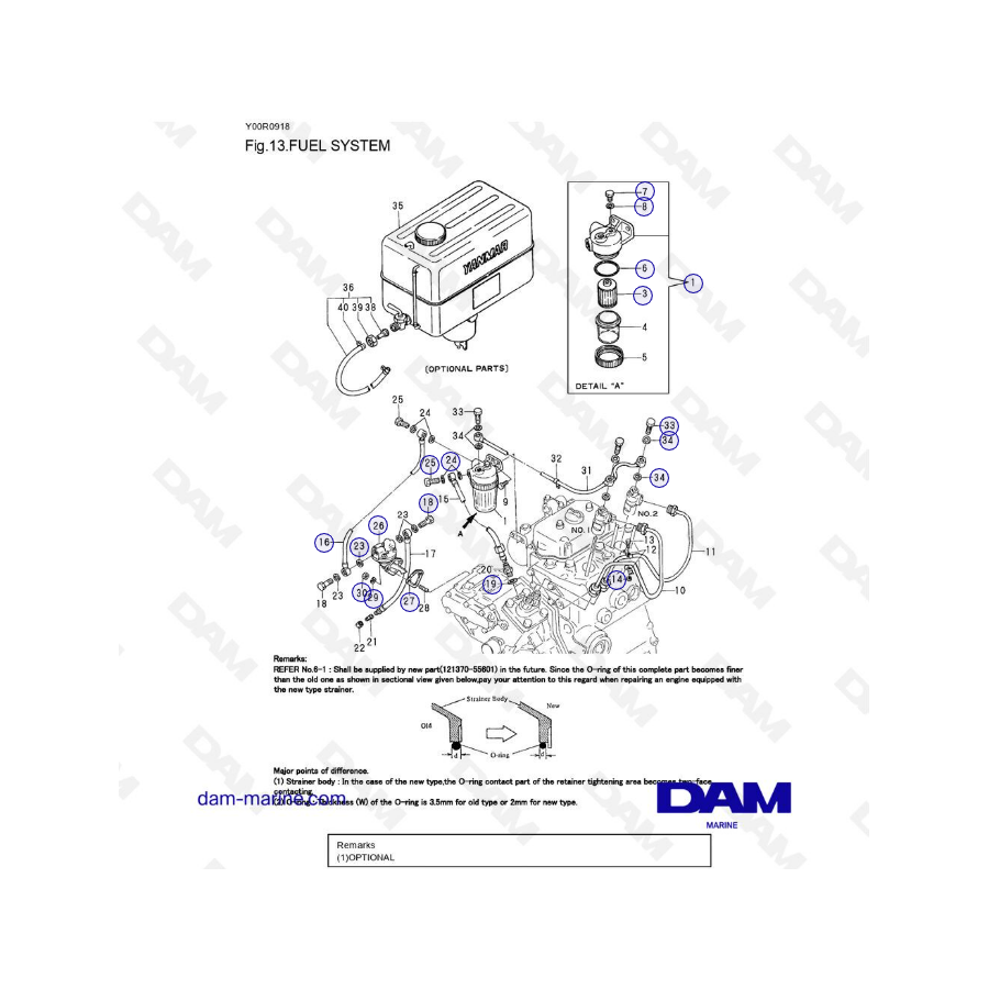 Yanmar 2QM15 - Fuel system