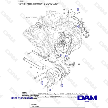 Yanmar 2QM15 - STARTING MOTOR & GENERATOR